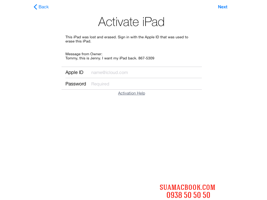 Sửa iPad Bị Khóa iCloud